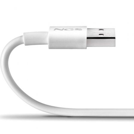 NGS ZYRO-AC Cable USB 2.0 Macho USB A a Tipo C, 15W, 480Mbps, 1m, Blanco